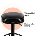 Artiss 4x Bar Stools Leather Padded Gas Lift Black - Image 5