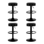 Artiss 4x Bar Stools Leather Padded Gas Lift Black - Image 7