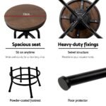 Artiss 4x Bar Stools Kitchen Dining Chairs Adjustable Wooden Vintage Stool - Image 4