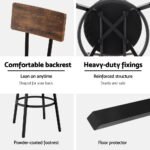 Artiss 2X Industrial Bar Stools Upholstered Counter Chairs Steel Frame Anti-Scratch - Image 6