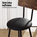 Artiss 4X Industrial Bar Stools Upholstered Counter Chairs Steel Frame Anti-Scratch - Image 5