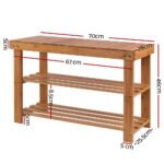 Artiss Shoe Rack Shoe Bench 10 Pairs Bamboo - Image 2