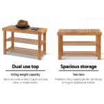 Artiss Shoe Rack Shoe Bench 10 Pairs Bamboo - Image 6