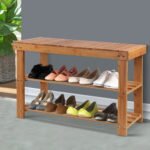 Artiss Shoe Rack Shoe Bench 10 Pairs Bamboo - Image 7
