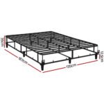 Artiss Bed Frame Double Size Metal Grey MASON - Image 2