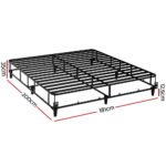 Artiss Bed Frame King Size Metal Grey MASON - Image 2