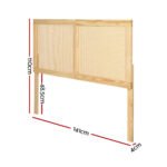 Artiss Bed Head Headboard Double Rattan - RIBO Pine - Image 2