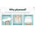 Artiss 4x Bar Stools Wooden Stool White - Image 4