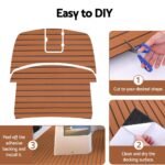 Seamanship EVA Foam Boat Flooring Mat Decking Sheet 240x90x0.6cm Dark Brown - Image 6