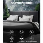 Artiss Bed Frame Queen Size Gas Lift Black NINO - Image 4