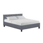 Artiss Bed Frame Queen Size Grey VANKE - Image 8