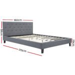 Artiss Bed Frame Queen Size Grey VANKE - Image 2