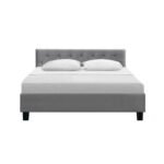 Artiss Bed Frame Queen Size Grey VANKE - Image 3