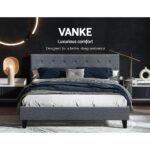 Artiss Bed Frame Queen Size Grey VANKE - Image 4