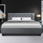 Artiss Bed Frame Queen Size Grey VANKE - Image 7
