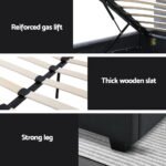 Artiss Bed Frame Double Size Gas Lift Charcoal VILA - Image 6