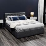 Artiss Bed Frame Double Size Gas Lift Charcoal VILA - Image 7