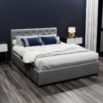 Artiss Bed Frame Double Size Gas Lift Grey VILA - Image 7