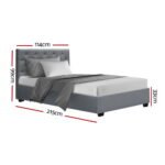 Artiss Bed Frame King Single Size Gas Lift Grey VILA - Image 2
