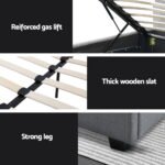 Artiss Bed Frame King Single Size Gas Lift Grey VILA - Image 6