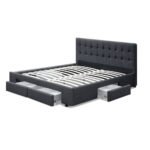 Artiss Bed Frame Double Size with 4 Drawers Grey AVIO - Image 3