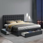Artiss Bed Frame Queen Size with 4 Drawers Charcoal AVIO - Image 8