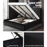 Artiss Bed Frame King Size Gas Lift Black TIYO - Image 4