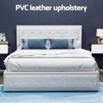 Artiss Bed Frame Queen Size Gas Lift White TIYO - Image 6