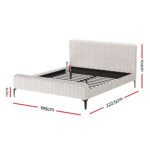 Artiss Bed Frame King Size Beige AMMY - Image 2