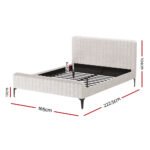 Artiss Bed Frame Queen Size Beige AMMY - Image 2
