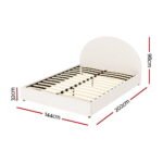 Artiss Bed Frame Gas Lift Strorage Beds Base Platform Boucle Fabric Double ELLA - Image 2