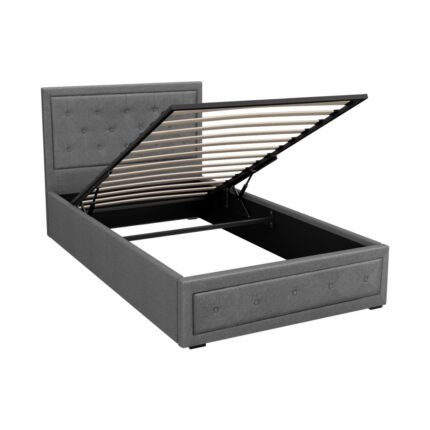 Artiss Bed Frame King Single Size Gas Lift Storage Mattress Base Wooden Grey