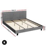 Artiss Bed Frame King Size Grey NEO - Image 2