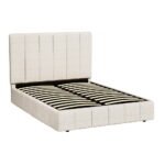 Artiss Bed Frame Double Size Beige TETTE - Image 7