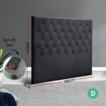 Artiss Bed Head Headboard Double Size Fabric - CAPPI Charcoal - Image 2