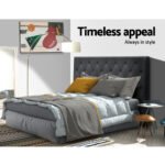 Artiss Bed Head Headboard Double Size Fabric - CAPPI Charcoal - Image 6