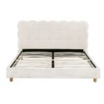 Artiss Double Bed Frame Cloud Headboard Boucle Fabric Mattress Platform Base White - Image 4