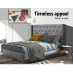 Artiss Bed Head Headboard King Size Fabric - LUCA Grey - Image 5