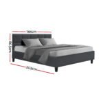 Artiss Bed Frame Double Size Charcoal TINO - Image 3