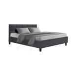 Artiss Bed Frame Queen Size Charcoal TINO - Image 8