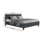 Artiss Bed Frame Queen Size Charcoal TINO - Image 3