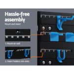 Giantz 54 Storage Bin Rack Wall Mounted Tools - Image 6