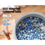 Keezi Kids Ball Pit 90x30cm Ocean Foam Play Pool Barrier Toys Children Grey - Image 6