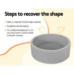 Keezi Kids Ball Pit 90x30cm Ocean Foam Play Pool Barrier Toys Children Grey - Image 7