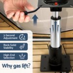 Seamanship Boat Seat Pedestal 34 - 46cm Adjustable Gas Lift 360 Degrees Swivel - Image 5