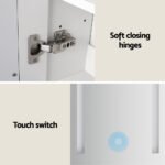Bathroom Mirror Cabinet LED 500x720mm Medicine Wall Storage - Image 7