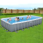 Bestway Swimming Pool 732x366x132cm Steel Frame Above Ground Pools Ladder 30045L - Image 7