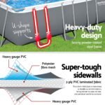 Bestway Swimming Pool 732x366x132cm Steel Frame Above Ground Pools Ladder 30045L - Image 5