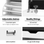 Artiss Shoe Rack Cabinet Bench 3-tier 15 Pairs White - Image 6