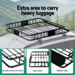 Giantz Universal Car Roof Rack Basket Luggage Vehicle Cargo Carrier 111cm Black - Image 5